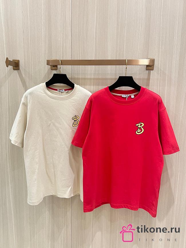 Burberry B Snake Cotton T-shirt Red White - 1