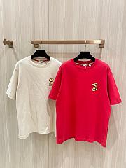 Burberry B Snake Cotton T-shirt Red White - 1