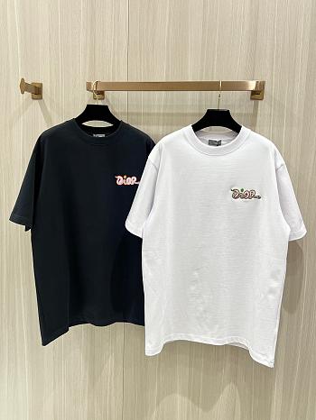 Dior And Kaws T-Shirt Relaxed Fit Cotton Jersey White Black