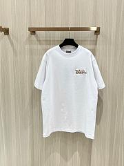 Dior And Kaws T-Shirt Relaxed Fit Cotton Jersey White Black - 4