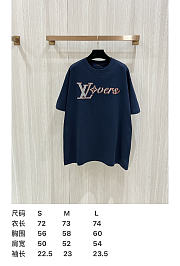 LV Vers Embellished Short-Sleeved T-Shirt Dark Blue 1AGHXR - 2