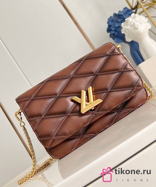 LV Wallet On Chain GO-14 Malletage Brown M13841 - 20x12x5cm - 1