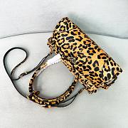 Honey Prada Medium Leopard Printed Leather Handbag - 32x15.5x12cm - 3