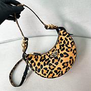 Honey Prada Arque Leopard Printed Leather Shoulder Bag - 22.5x18.5x6cm - 2