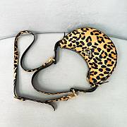 Honey Prada Arque Leopard Printed Leather Shoulder Bag - 22.5x18.5x6cm - 5