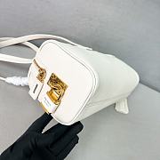 Prada Medium Leather Top Handle Bag With Padlock White - 29x12.5x10cm - 6