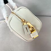 Prada Medium Leather Top Handle Bag With Padlock White - 29x12.5x10cm - 5