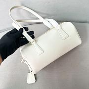 Prada Medium Leather Top Handle Bag With Padlock White - 29x12.5x10cm - 4