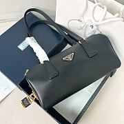 Prada Medium Leather Top Handle Bag With Padlock Black - 29x12.5x10cm - 1