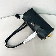 Prada Medium Leather Top Handle Bag With Padlock Black - 29x12.5x10cm - 3