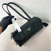 Prada Medium Leather Top Handle Bag With Padlock Black - 29x12.5x10cm - 2