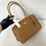 Prada Leather Medium Top Handle Bag With Padlock Brown - 29x19x8cm  - 4