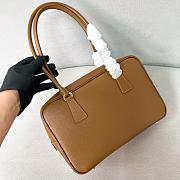 Prada Leather Medium Top Handle Bag With Padlock Brown - 29x19x8cm  - 5