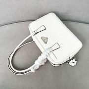 Prada Leather Medium Top Handle Bag With Padlock White - 29x19x8cm  - 6