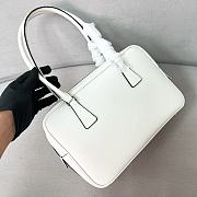 Prada Leather Medium Top Handle Bag With Padlock White - 29x19x8cm  - 5