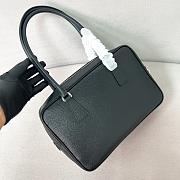 Prada Leather Medium Top Handle Bag With Padlock Black - 29x19x8cm - 4