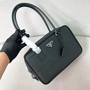 Prada Leather Medium Top Handle Bag With Padlock Black - 29x19x8cm - 6