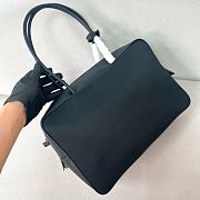 Prada Large Re Nylon And Leather Top Handle Bag With Padlock Black 1BB131 - 34x23x10cm - 2