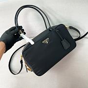 Prada Re Nylon And Leather Medium Top Handle Bag With Padlock - 30x17.5x10cm - 4