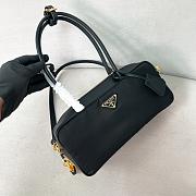 Prada Re Nylon And Leather Small Top Handle Bag With Padlock - 28x13x8cm - 3