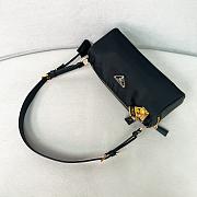 Prada Medium Re Nylon And Leather Shoulder Bag With Padlock - 27x12x10.5cm - 4