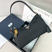 Prada Aimee Large Re Nylon And Leather Shoulder Bag With Padlock - 34x19.5x10cm - 1