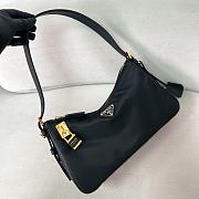 Prada Aimee Large Re Nylon And Leather Shoulder Bag With Padlock - 34x19.5x10cm - 4