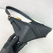 Prada Aimee Large Re Nylon And Leather Shoulder Bag With Padlock - 34x19.5x10cm - 3