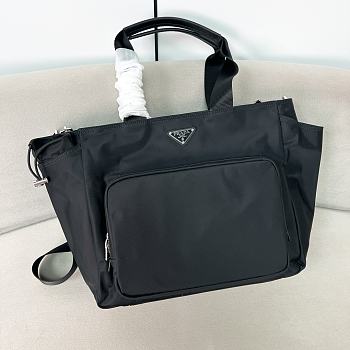 Prada Re Nylon Baby Bag Black - 36x31x18cm