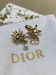 Dior Chardons Earrings Gold Finish Metal and White Resin Pearls  - 2