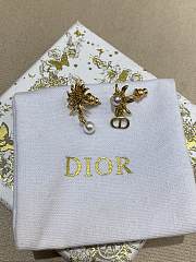 Dior Chardons Earrings Gold Finish Metal and White Resin Pearls  - 6