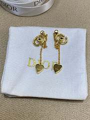 CD Navy Earrings Gold Finish Metal and Silver Tone Crystals - 5