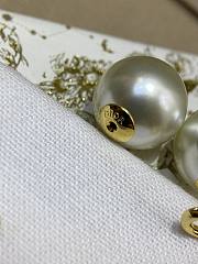 Dior Tribales Earrings Gold Finish Metal with White Resin Pearls and SilverTone Crystals - 2