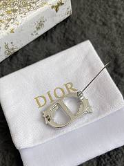 Dior CD Baroque Feather Brooch Silver Finish Brass - 4