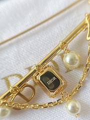 Dior Petit CD Brooch Gold Finish Metal with White Resin Pearls and a Silver Tone Crystal - 2