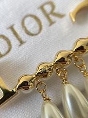 Dior CD Pearls Brooch Gold Finish Brass and White Crystal Pearls - 4