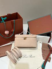 Polo Piana Extra Pocket L19 Suede Leather Light Pink - 11x19x7cm - 1