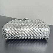 Bottega Veneta Small Lauren 1980 Silver Leather Clutch Bag - 27x15x7.5cm - 4