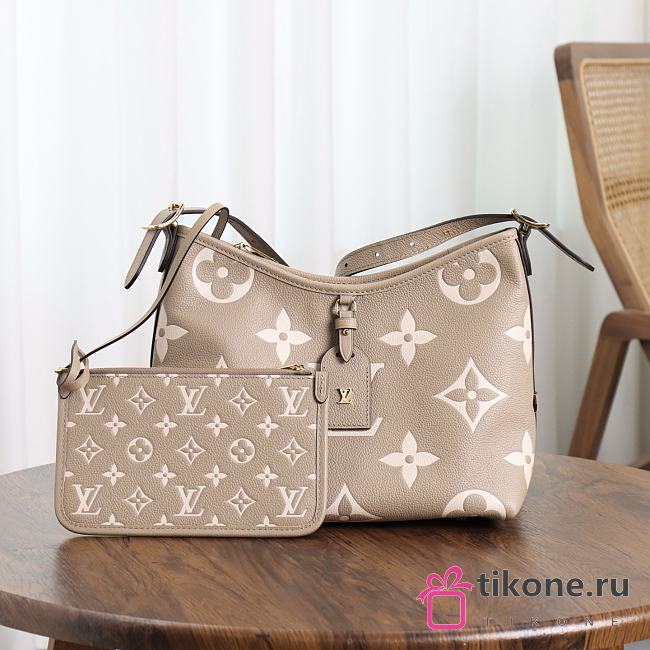 LV CarryAll PM Bicolour Monogram Tourterelle Gray M47180 - 29.5x24x12cm - 1