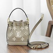 LV Nano Noe Bicolor Monogram Empreinte Tourterelle Gray M46291 - 13x16x10cm - 2