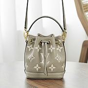 LV Nano Noe Bicolor Monogram Empreinte Tourterelle Gray M46291 - 13x16x10cm - 3