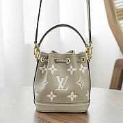 LV Nano Noe Bicolor Monogram Empreinte Tourterelle Gray M46291 - 13x16x10cm - 4