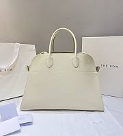 The Row Soft Margaux 15 Bag in Grained Calfskin Leather White - 38x24x27cm - 1