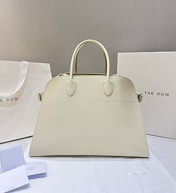 The Row Soft Margaux 15 Bag in Grained Calfskin Leather White - 38x24x27cm