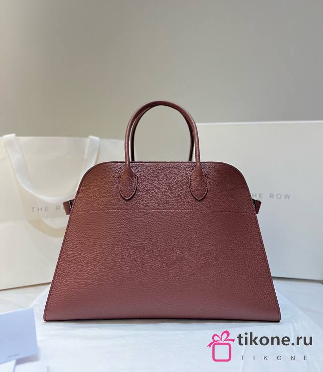 The Row Soft Margaux 15 Bag in Grained Calfskin Leather Mocha - 38x24x27cm - 1