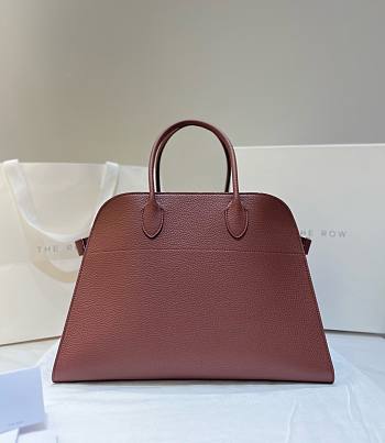 The Row Soft Margaux 15 Bag in Grained Calfskin Leather Mocha - 38x24x27cm