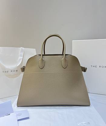 The Row Soft Margaux 15 Bag in Grained Calfskin Leather Milk Tea - 38x24x27cm