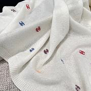 Chanel 24A Sequined Colorful Logo Scarf White - 180x67cm - 6