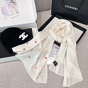 Chanel 24A Sequined Colorful Logo Scarf White - 180x67cm - 5