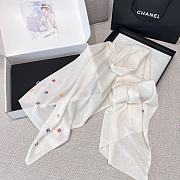 Chanel 24A Sequined Colorful Logo Scarf White - 180x67cm - 4